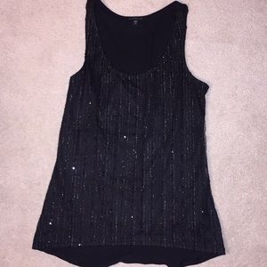 Express shimmer sequin tank top size Small